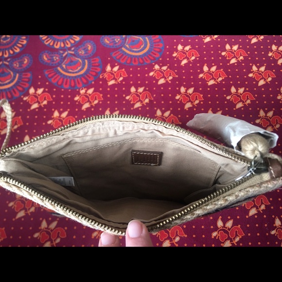 NWT J. Jill woven jute wristlet purse - Picture 5 of 7